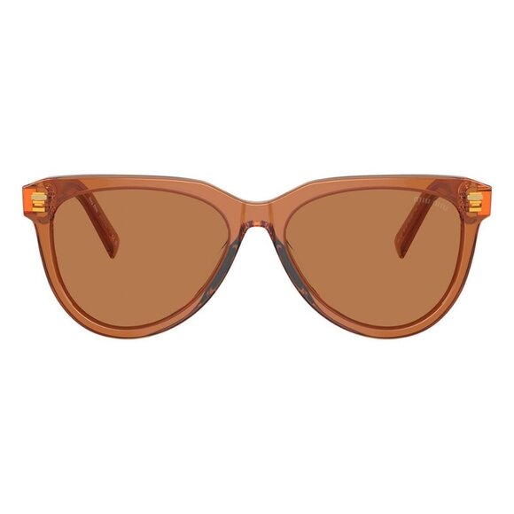 New MIU MIU Brown Aviator SMU 12Z 15T-2Z1 Sunglasses Women - Picture 2 of 6